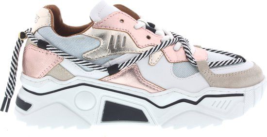 DWRS LABEL Dames Sneakers Jupiter Denim /jeans Rose - Maat 37
