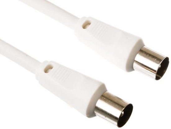 Velleman HQ - Coax Kabel - wit - 2.5 meter mannelijk - mannelijk