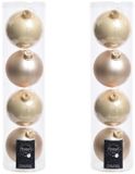 Decoris Boules de Noël - 8 pièces - Champagne clair - 10 cm - Verre