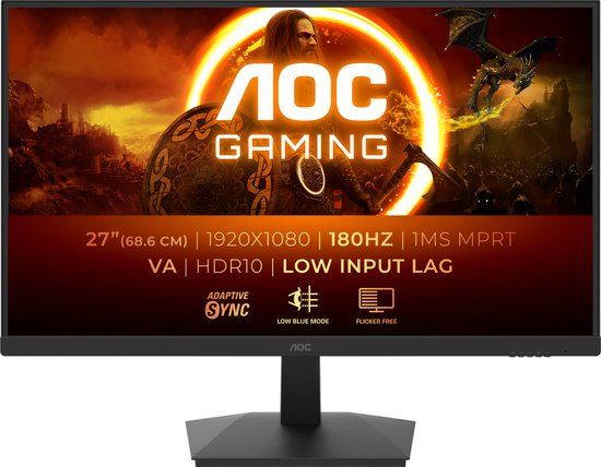 AOC 27G15N2 - 27" Full HD Gaming Monitor - 180Hz - Black