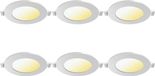 BES LED LED Downlight Inbouwspot 6 Stuks - Brinton Thin - 3W 220lm 120° Bundelhoek - Aanpasbare Lichtkleur 3000K-4000K-6500K - IP40 - Rond - Wit - Ø85mm Buitenmaat - Ø70mm Zaagmaat