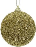 Decoris Kerstbal Foam Glitter Licht Goud dia8.00cm