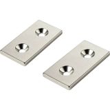 Tru Components W40L20T5-2M4 Permanente magneet Rechthoekig (l x b x h) 40 x 20 x 5 mm N35