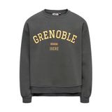 ONLY KIDS ONLY GIRL rechtvallende sweater met tekst - grijs