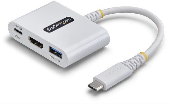 StarTech.com USB-C naar HDMI Multiport Adapter met 140W PD Charging, 4K 60Hz HDMI, USB 5Gbps Hub, Mini Dock voor MacBook / Dell / ThinkPad / HP / iPad / Tablets