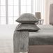 Great Bay Home Extra zacht fluwelen pluche queensize micro-fleece lakenset | Deluxe micropluche pluisvrije lakens, diepe zak | Weelderige Sherpa Velvet Luxe-collectie (Queen, grijs)