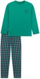 SCHIESSER Pyjama lang Geruit Jade Groen Katoen Maat 152
