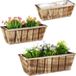 Merkloos Relaxdays Plantenbak Hout - Set van 3 - Verschillende Groottes - Binnen en Buiten - Bruin