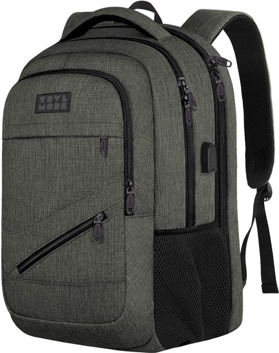 TRVLMORE Rugzak 36L - 17 inch - Grijsgroen