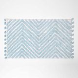 Homescapes badmat lichtblauw met zigzagpatroon - badmat 50 x 80 cm