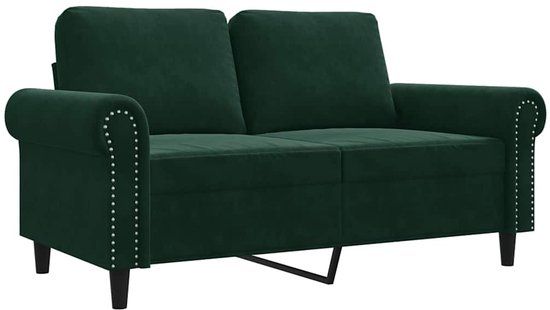 vidaXL Tweezitsbank - 120 cm - Fluweel - Donkergroen