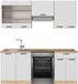 Vicco Fame-Line Unité de cuisine complète – 200 cm, WB Chêne Blanc Style Campagne