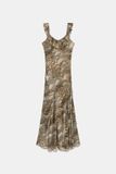 Robe longue avec imprimé marron