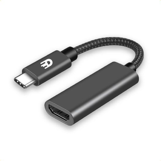 Drivv. USB C naar HDMI Adapter - Ondersteunt 4K 60Hz - Thunderbolt 3 - Nylon - Grijs