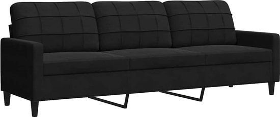 vidaXL Driezitsbank 210 cm fluweel zwart
