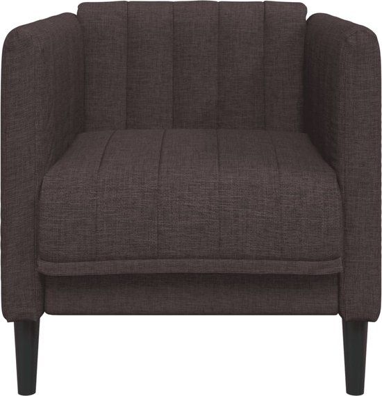 vidaXL Fauteuil stof donkerbruin