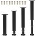 Solidchoice - Set de 4 pieds de meuble réglables noir 25-42 cm