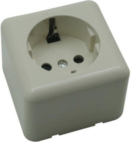 Enzo Benson Wandcontactdoos - 1-voudig - Opbouw - Randaarde - Wit