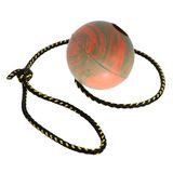 DINGO 17299-2 Soepele hondenbal, volledig met rubber gevuld, met 60 cm lang touw, geschikt voor etchen, hondensport, behendigheid, speeltijd, medium formaat, willekeurige kleur (17299-2)
