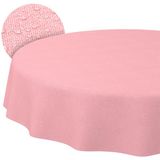 ANRO Tafelkleed Effen linnenlook Roze Rond Ø100cm