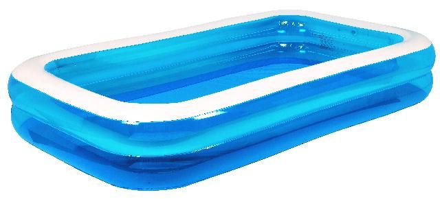 Jilong Opblaasbaar Familiebad - Rechthoekig - 305 x 183 x 50 cm - Blauw/Wit