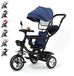 Tricycle pour enfants - Vélo pousseur/tricycle - Siège rotatif - Grandes roues - Panier et sac - Capacité de charge supérieure à 20 kg - Convient aux enfants de 1 à 5 ans - Bleu foncé