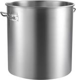 Casserole en acier inoxydable, 84 Litres, Grande Capacité, Set de cuisson robuste avec panier, couvercle et poignée, pour grands événements de groupe, qualité commerciale, finition brossée, Argent