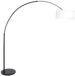 Steinhauer Zwarte vloerlamp / booglamp Sparkled Light 9899ZW met grof linnen kap