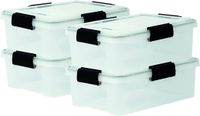 IRIS OHYAMA Luchtdichte kunststof container met deksel en sluitclips, 10l, Set van 4, BPA-vrij, transparant