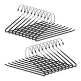 Relaxdays Broekhanger Antislip Metaal Zwart/Zilver Set van 20