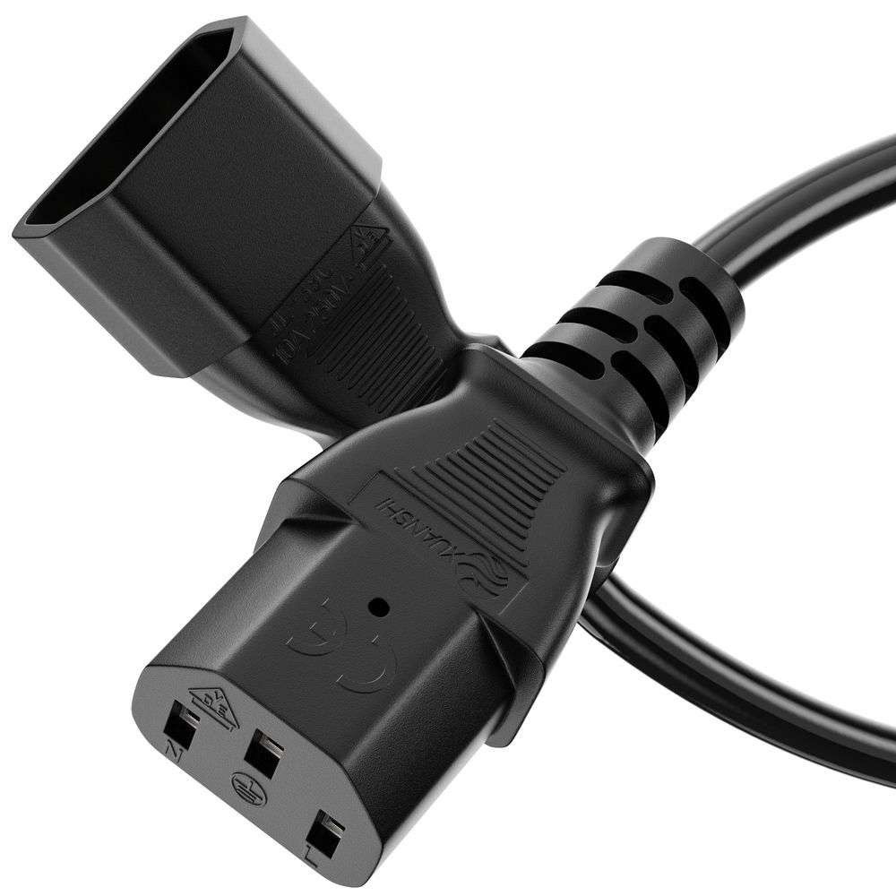 Sonero Purelink netsnoer - IEC verlenging IEC (C13) naar IEC (C14) recht - 2,00m - zwart