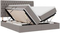 vidaXL LED-opbergbed met matras Taupe 200 x 200 cm Stof