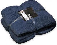 Unique Living Plaid Teddy - Polyester - Dark Blue - 200 x 200 cm