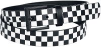 R.E.D. by EMP R.E.D. Rock-Engineered Design Zwart-witte riem met dambordpatroon - Unisex - 115 cm