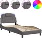 vidaXL Bedframe "Viana" met LED zonder matras grijs 90x190 cm