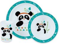 Merkloos / Sans marque Cijep Jemini 6x Kinderservies - 3-delig - Panda Thema - Kunststof