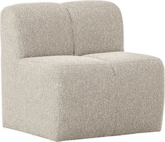 WOOOD Mojo Eetbankje Met Rugleuning - Bouclé Stof - Beige Melange - 83x84x73 cm