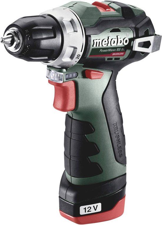Metabo PowerMaxx BS BL Accu-schroefboormachine - 12 V - 2 Ah - Incl. 2 accu's