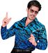 WIDMANN Chemise à paillettes vagues bleues homme