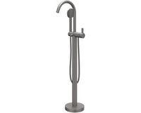 IVY Pact Vrijstaande Badmengkraan met Draaibare Uitloop en Satin Spray Handdouche - Geborsteld Metal Black PVD