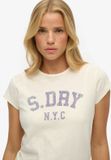 Superdry Athletic Essential Slub T-shirt Dames Off White