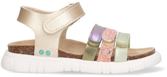 BunniesJR Platte Sandalen Goud Imitatieleer Klittenband