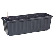 Dehner Bloembak Aqua-Flor Plus met bewateringssysteem, ca. 78,5 x 22 x 19 cm, kunststof, antraciet