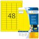HERMA 8030 weerbest folielabels A4 (45,7 x 21,2 mm, 25 velles, polyesterfolie, mat) zelfklevend, bedrukbaar, extreme sterk klevende etiketten, 1.200 outdoor signaaletiketten voor printer, geel