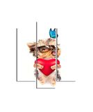 Homemania Wandafbeelding, hondenmotief, 3-delig, dieren, woonkamer, slaapkamer, meerkleurig, 57 x 0,3 x 60 cm, -HM203MDF105, MDF