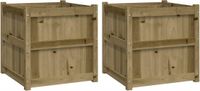 vidaXL Jardinières - 2 pièces - Bois imprégné - Brun
