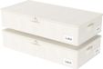 Merkloos Panier de rangement pliable sous le lit avec couvercle pour vêtements Chaussures Lot de 2 80x40x15cm Beige