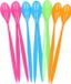 Merkloos Yoghurt/toetjes lepels - 20x - diverse kleuren mix - 21 cm - kunststof