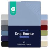 Dreamzie Hoeslaken 80x160 cm katoenjersey, matrashoogte 12 cm, hypoallergisch, Oeko-Tex, Lichtblauw