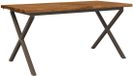 vidaXL Table de salle à manger avec bord live 160 x 80 x 75 cm Bois Naturel/Café